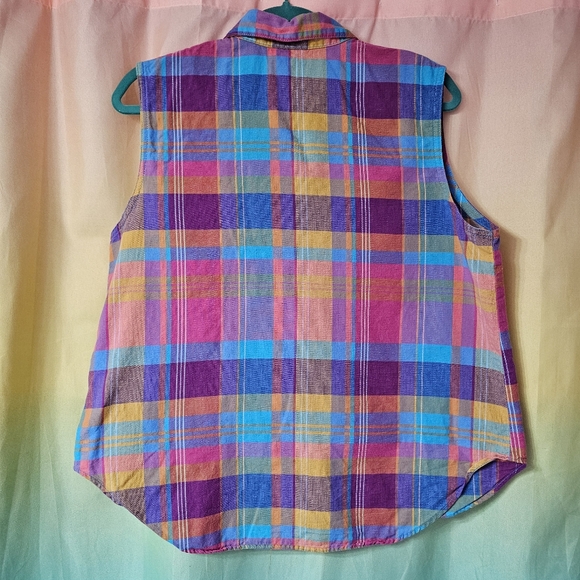 Vintage Bobbie Brooks 80's / 90's Chic Sleeveless Button Up Shirt - Picture 5 of 9